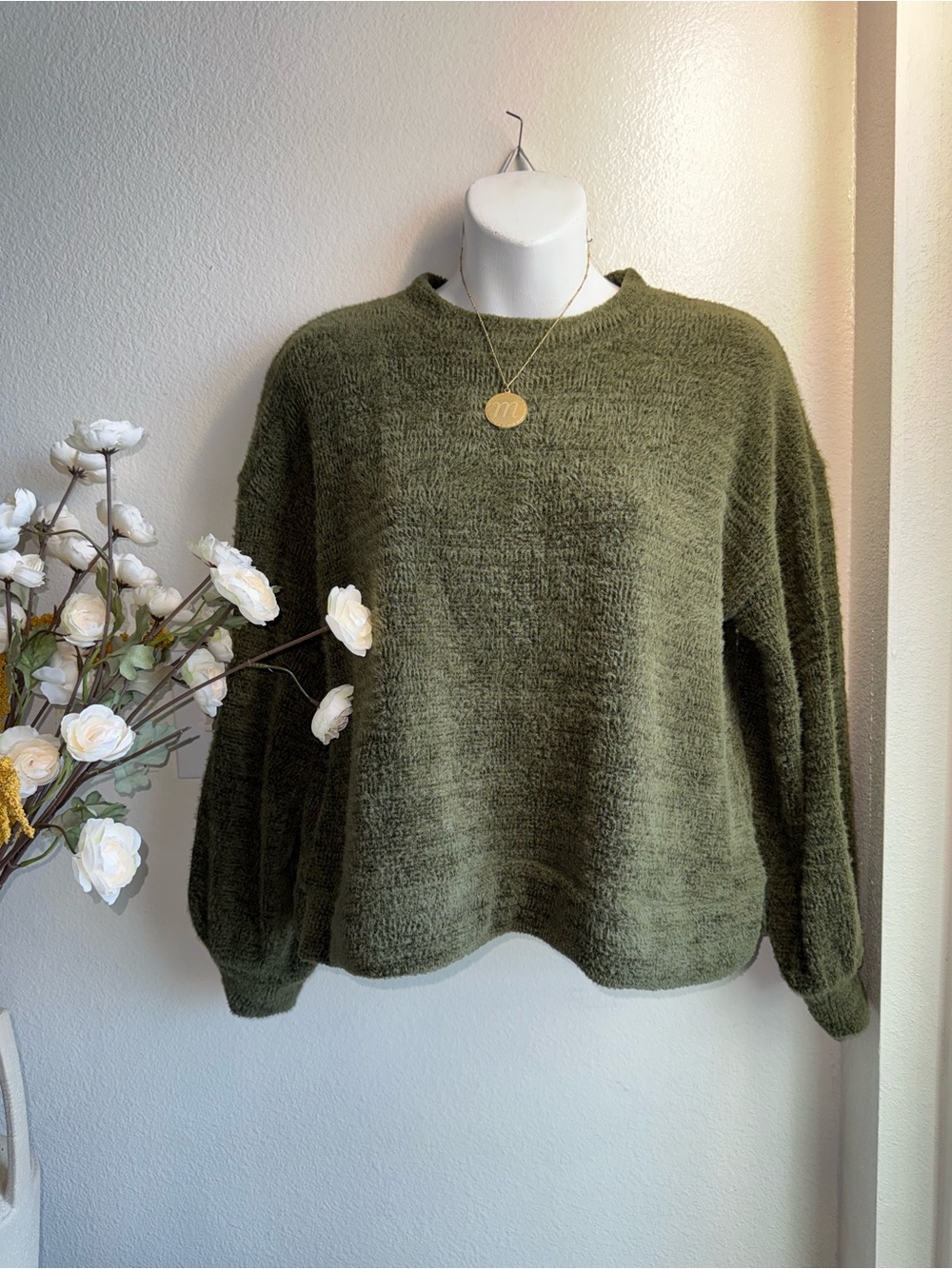 Old Navy Olive Green Cozy Knit Sweater SOFT